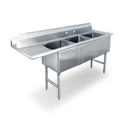 Steel Works Stainless SWS3C162012-18L-318 Sink 18ga/304 Stainless Steel 25-1/2" X 68-1/2" X 43-3/4"H