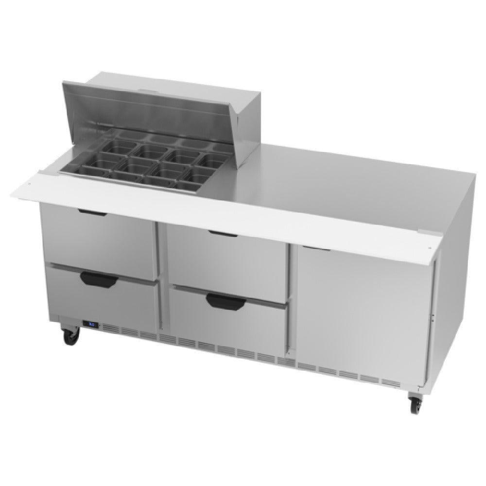 Beverage Air SPED72HC-12M-4 Mega Top Refrigerated Counter Three-section 72"W