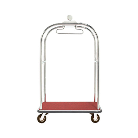 Aarco LC-3S-4P Luggage Cart 26-1/4"W X 45"L X 75"H 1-1/2" Dia. Tubular Satin Frame