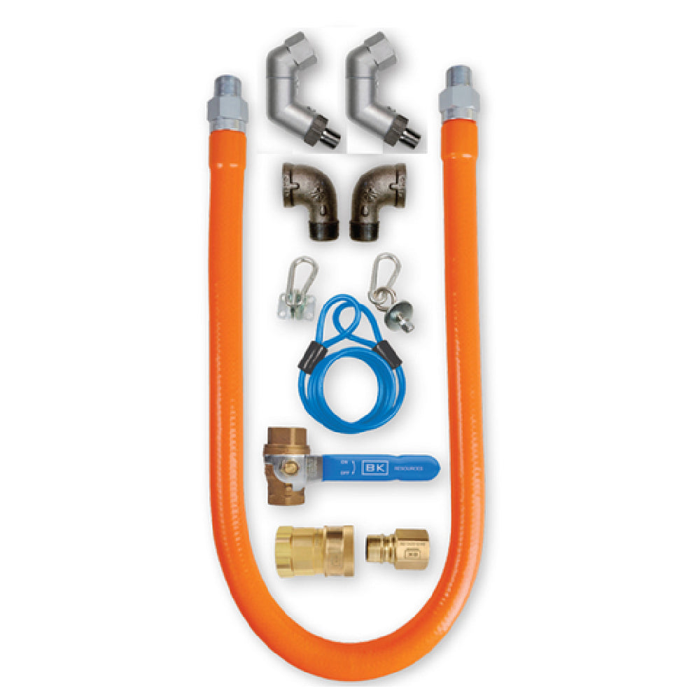 BK Resources BKG-GHC-10072-2SW3 Swivel Pro™ Connection Kit Includes 72" Long X 1" I.D. Stainless Steel Hose With Radial Wrap & Protective Translucent Coating