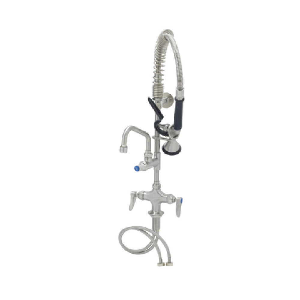 T&S Brass SMPF-2DLN-06 EverSteel Pre-Rinse Unit: Single Hole Stainless Steel Deck Mount Mixing Faucet