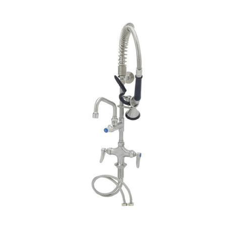 T&S Brass SMPF-2DLN-06 EverSteel Pre-Rinse Unit: Single Hole Stainless Steel Deck Mount Mixing Faucet