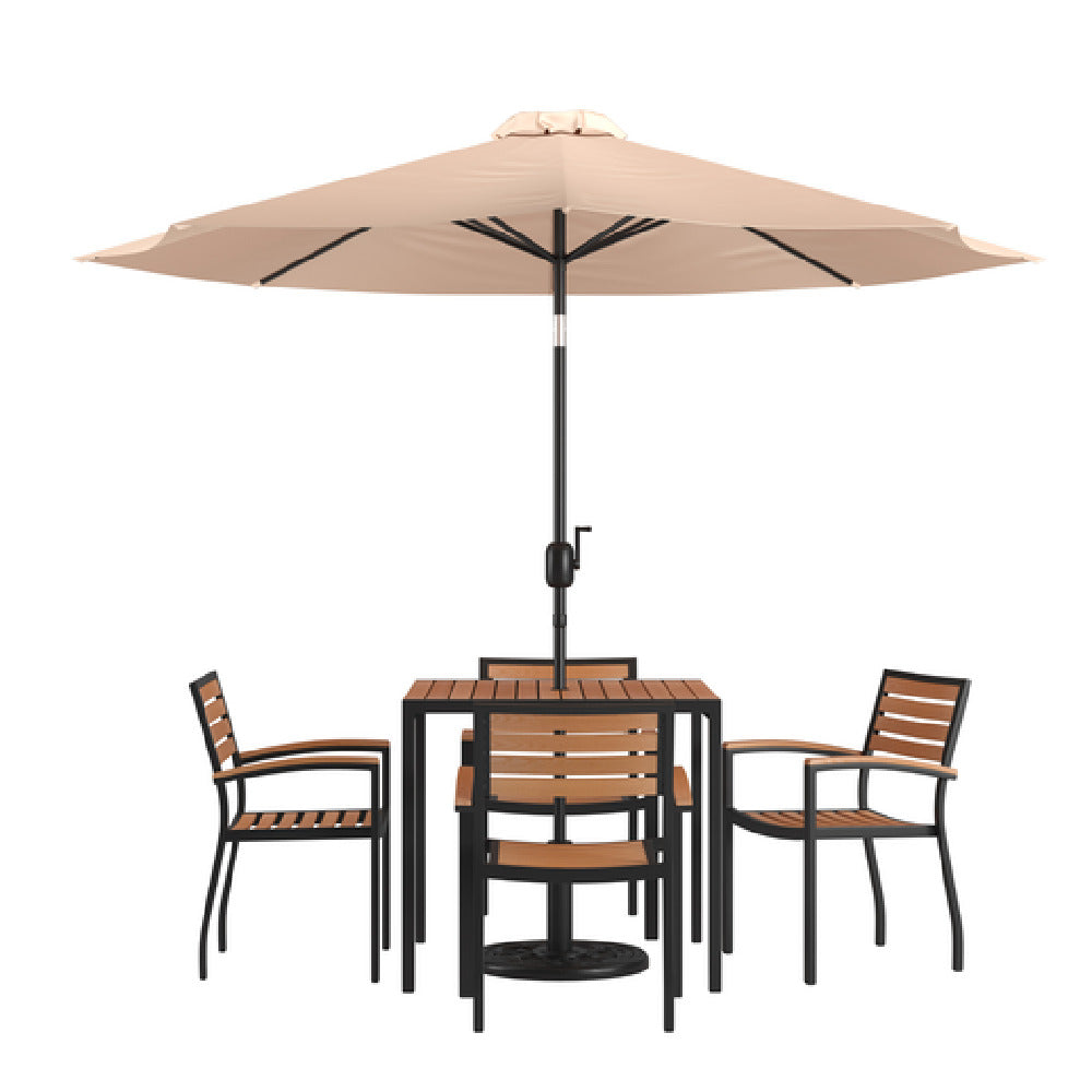 Flash Furniture XU-DG-810060064-UB19BTN-GG Patio Dining Table Set Includes (1) 35"W Square Table