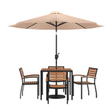 Flash Furniture XU-DG-810060064-UB19BTN-GG Patio Dining Table Set Includes (1) 35"W Square Table