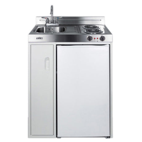 Summit C30EL All-in-One Combo Kitchen 30"W X 23.75"D X 41"H One Piece Stainless Steel Top With Deep Drawn Sink