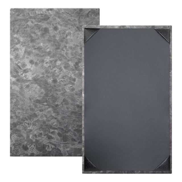 Risch MET-1V 8.5X14 Brushed Metallic Padded Faux-leather Menu Cover (specify Color)