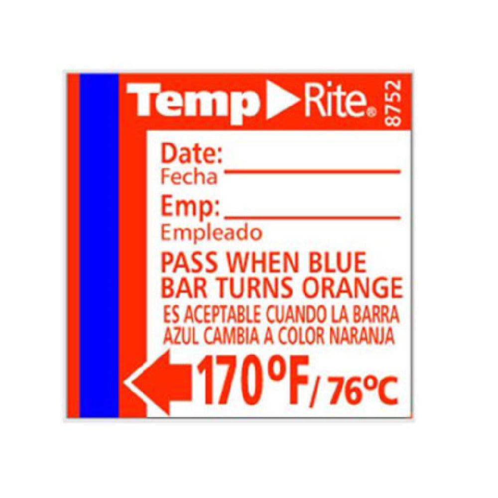 Taylor 8752 Temperature Sensor TempRite® Stick-On Adhesive Dishwasher Rinse Labels