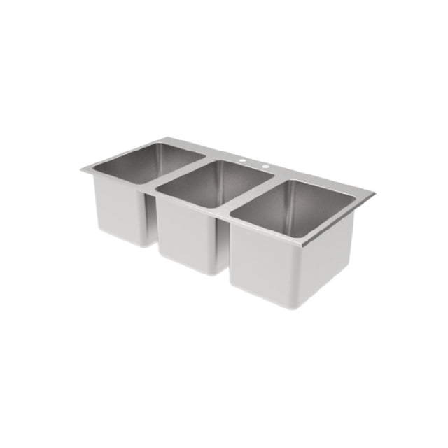 GSW USA SH10143DDI Drop-In Sink With No Deck Three Compartment 10" Wide X 14" Front-to-back X 10" Deep Bowls