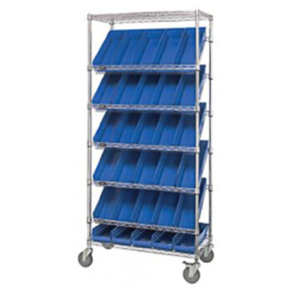 Quantum MWRS-7-104_BLUE - Bin Systems Unit, Mobile, 36"L X 18"W X 80"H