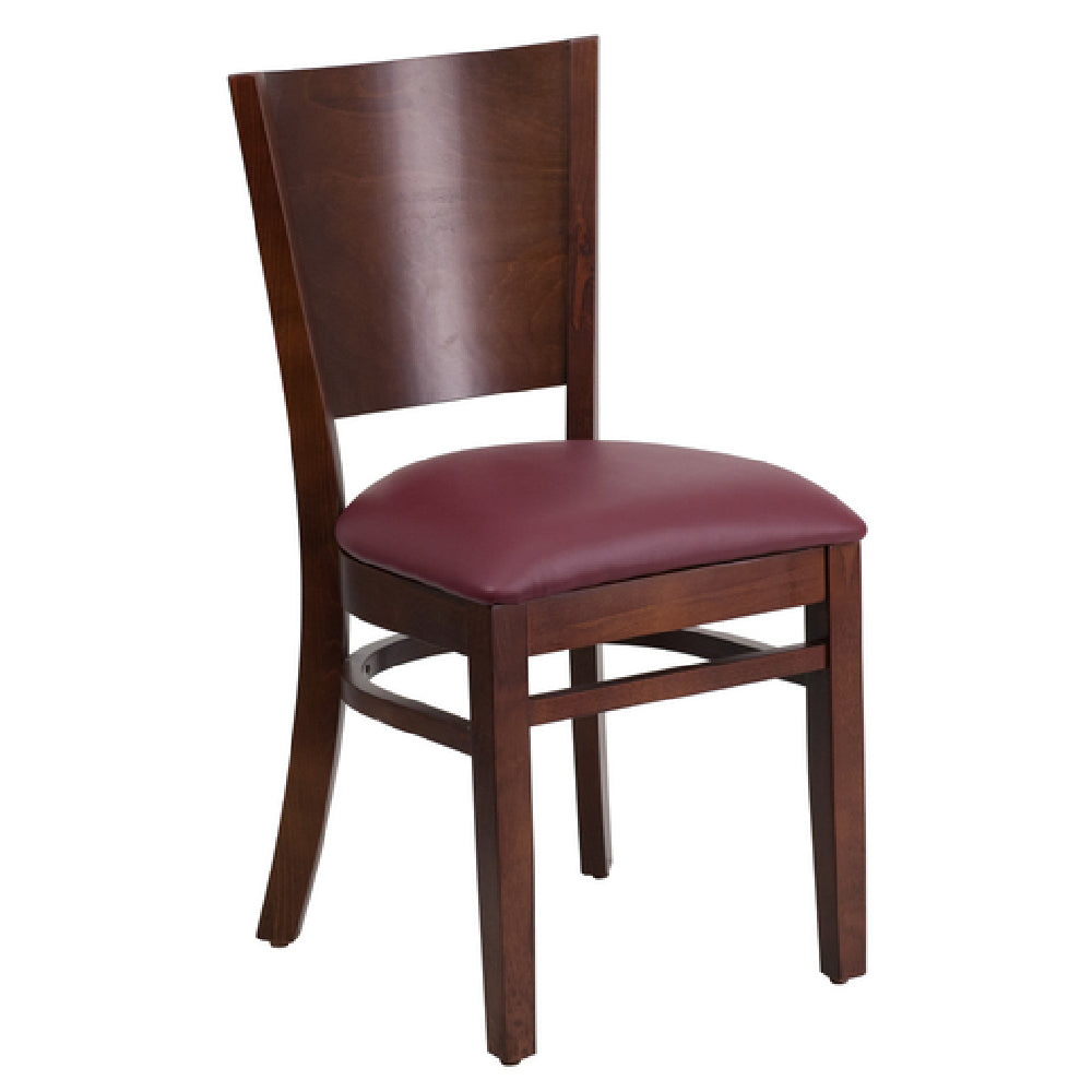 Flash Furniture XU-DG-W0094B-WAL-BURV-GG Lacey Series Restaurant Chair Solid Wood Back