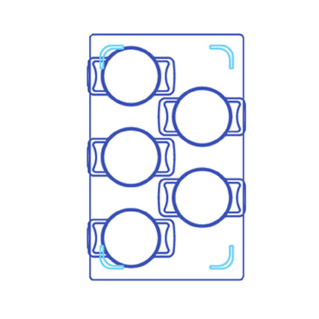 Tablecraft CW1022BRS Hot Food Template 13-1/2" X 21-5/8" (fits Well Size: 11-7/8" X 19-7/8")