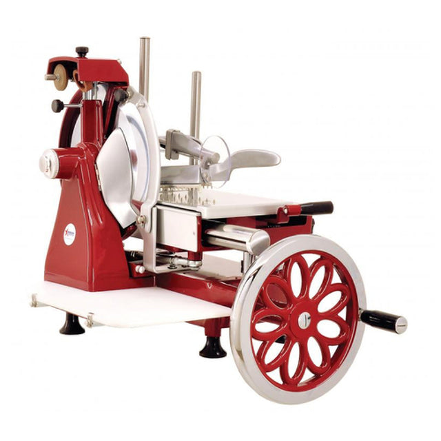 Omcan 26073 (MS-IT-0300-MF) Volano Meat Slicer Flower Flywheel Fully Hand-operated