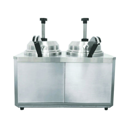 Hubert 99026 - Kratos 29M-042 Double Hot Topping Warmer And Dispenser, 3.5 Qt, Heated Spouts And Pumps