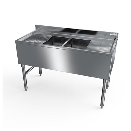 NBR Equipment UD-2-101410-48LR Underbar Sink Unit Two-compartment 48"W X 21-1/4"D X 32-1/2"H Overall Size