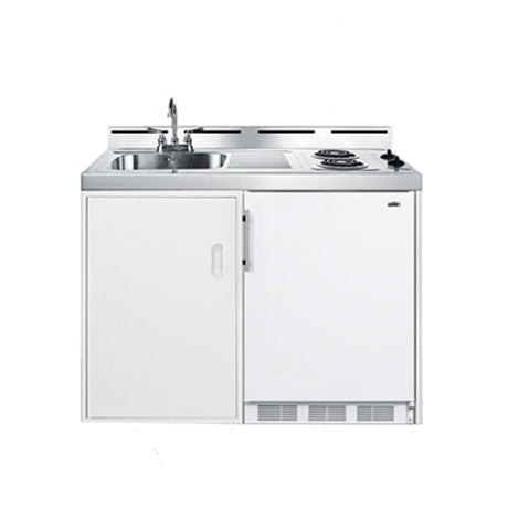 Summit C48EL All-in-One Combo Kitchen 47.25"W X 24"D X 40"H One Piece Stainless Steel Top With Deep Drawn Sink