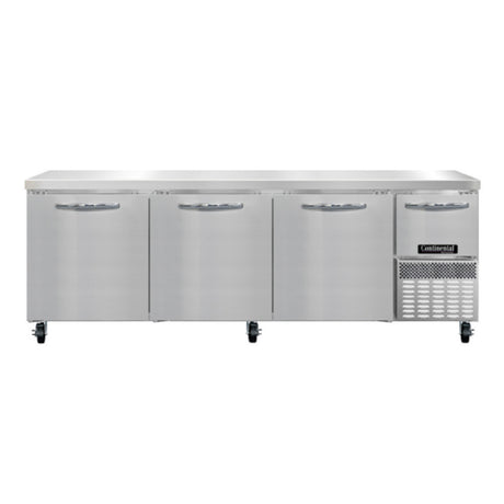 Continental Refrigerator RA93SN Refrigerated Base Shallow Depth Worktop Unit 93"W