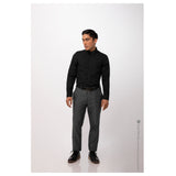 Chef Works SFC01-BLK-2XL Men's Deco Dress Shirt Long Sleeves Adjustable Button Cuffs