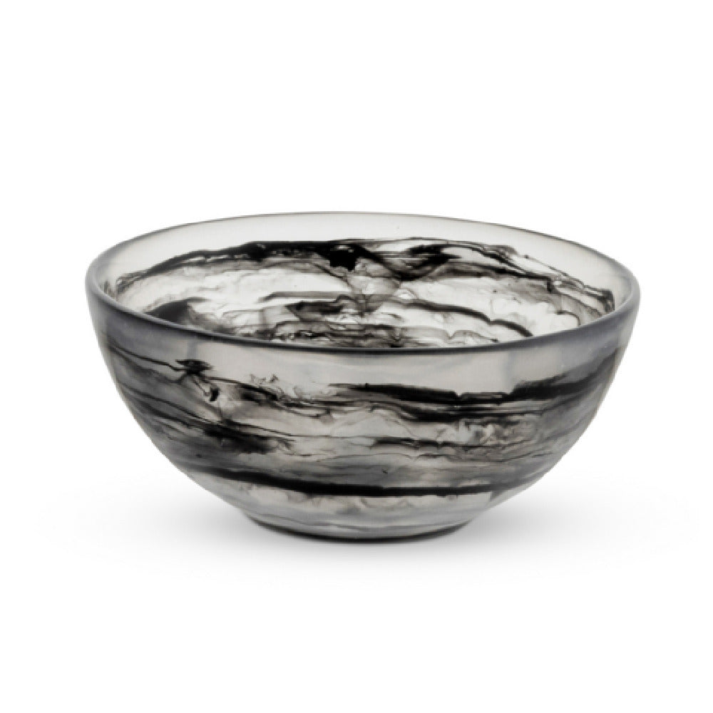 Bon Chef 59028-SMOKE Round Resin Bowl 6" Dia X 2.7" Translucent Swirl Polished Finish