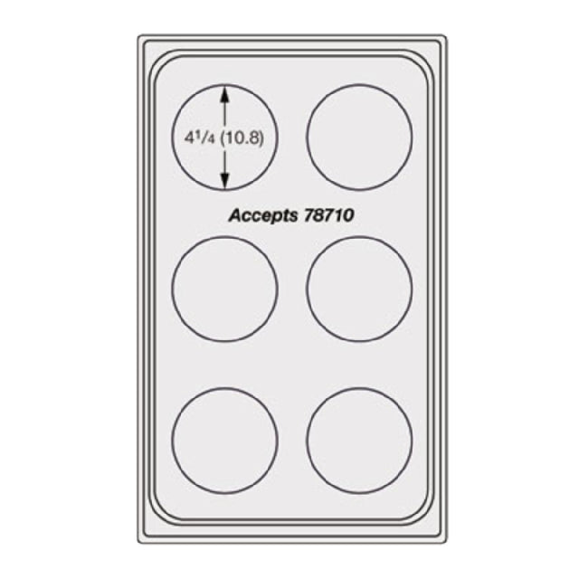 Vollrath 8241916 Miramar™ Template Stainless/satin Finish Edge Accommodates (6) 78710 4-1/4" Bain Marie Pots