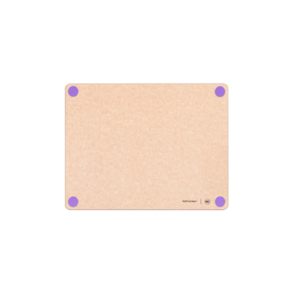 Epicurean 622-14110114 Epicurean HACCP Non-Slip Cutting Board 14.5" X 11.25" X 3/8" In Natural With Purple Allergy Feet