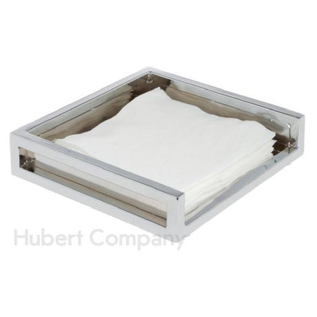 Hubert 75748 - Cerve Collection Napkin Holder, 8-3/5"L X 8-3/5"W X 2-1/10"H, Holds 7-1/2" Square Napkins