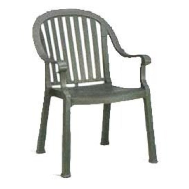 Grosfillex US650002 Colombo Stacking Armchair Designed For Outdoor Use Slat Back