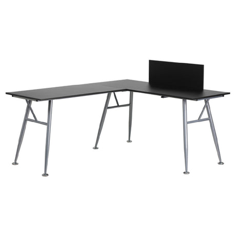 Flash Furniture NAN-WK-110-BK-GG L-Shape Computer Desk 89-1/2"W X 60"D X 39-3/4"H Overall