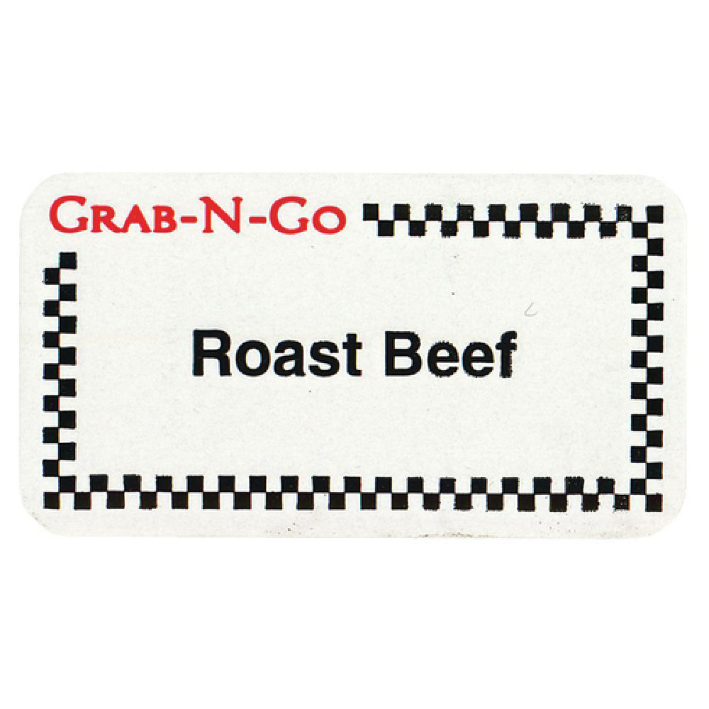 Hubert 91412 - Grab-N-Go Food Label, "Roast Beef", 1-3/4" X 7/8"