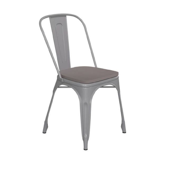 Flash Furniture CH-31230-SIL-PL1G-GG Perry Stacking Side Chair 500 Lb. Weight Capacity