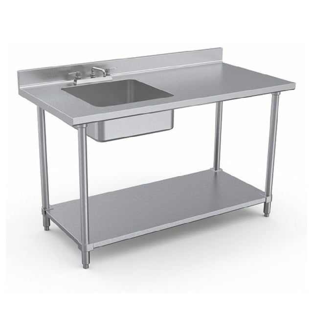 Vollrath SS-4PT-36 Vollrath® 4-Series Work Table With Prep Sink 36" Single 10" Deep Welded In Sink