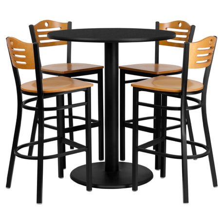 Flash Furniture MD-0020-GG Table And Bar Stool Set Includes (1) 36" Dia. X 42"H Table