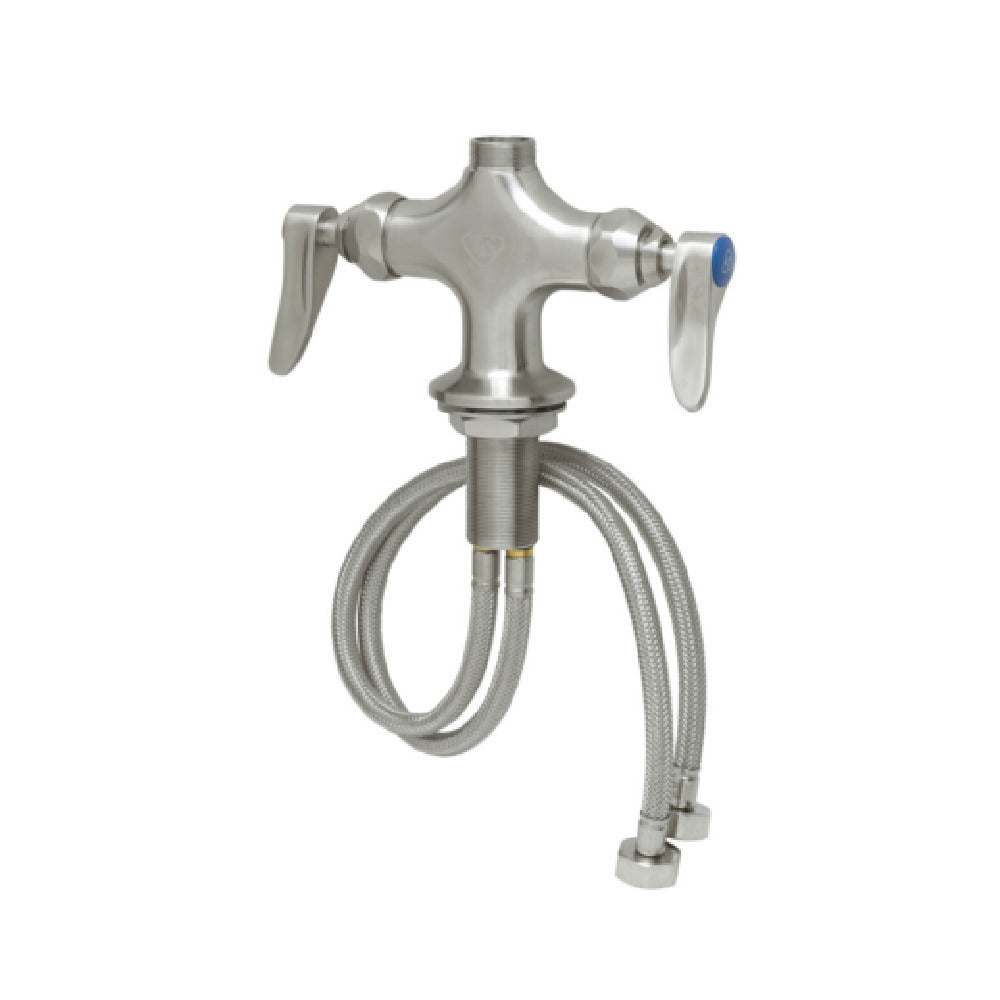 T&S Brass S-0200-LN EverSteel Faucet Stainless Steel Single Hole Deck Mount Mixing Faucet With Swivel Outlet (less Nozzle)