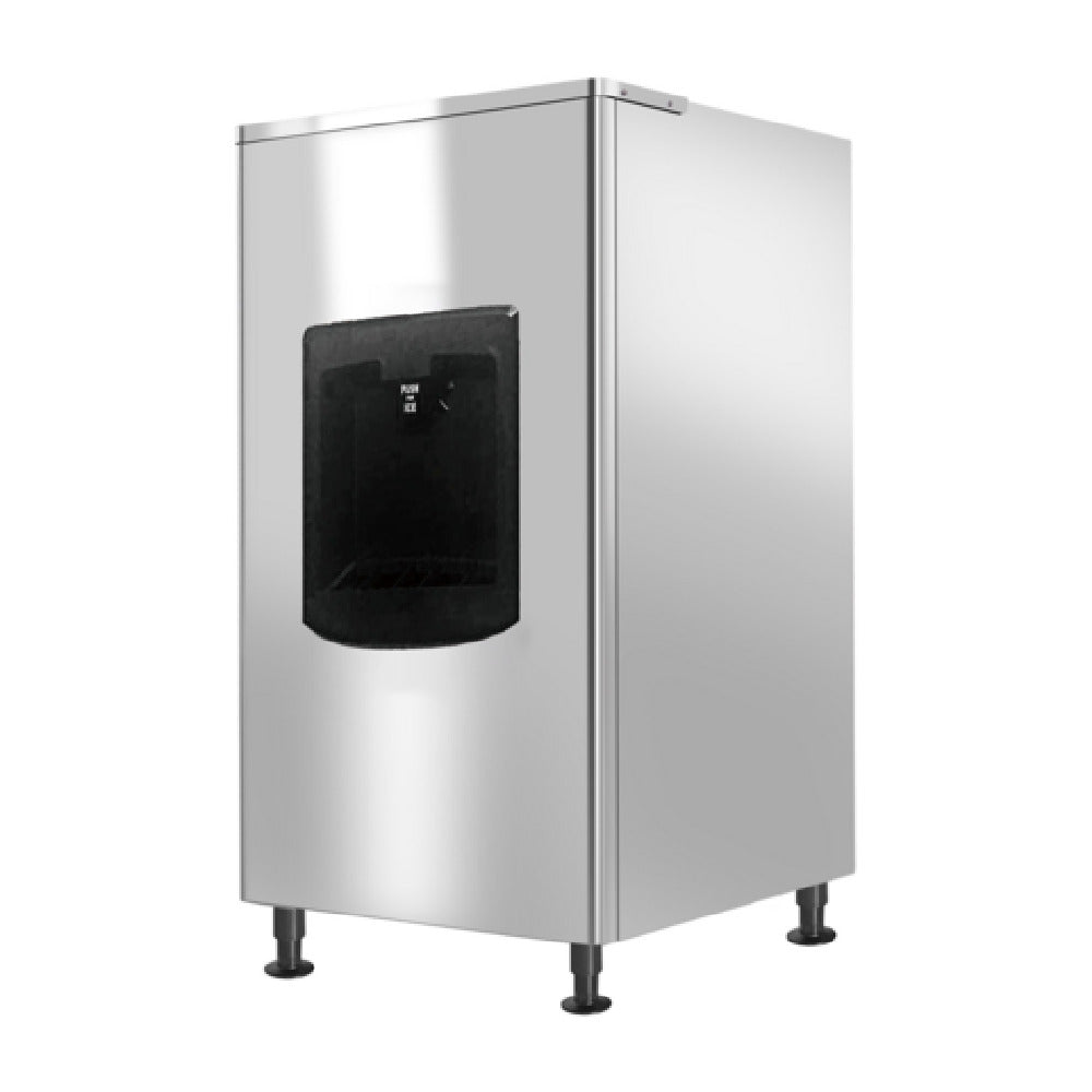 Serv-Ware SWBD30-220 - Serv-Ware Ice Bin - 220 Lb Capacity - 30" Wide - Dispenser Bin - Dimensions: 29.92"W X 33.66"D X 53.54"H - Dispenser: Push Button - Exterior Material: Stainless Steel - Interior Material: Food-Grade Polyethylene - Insulation Material: Rigid Polyurethane Foam - R290 Refrigerant - 110v/60/1-ph
