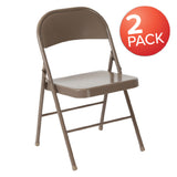 Flash Furniture 2-BD-F002-BGE-GG Hercules Series Folding Chair Double Braced Metal