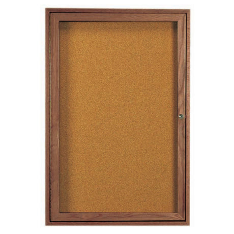 Aarco WBC2418R Red Oak Bulletin Board 18"W X 24"H Enclosed