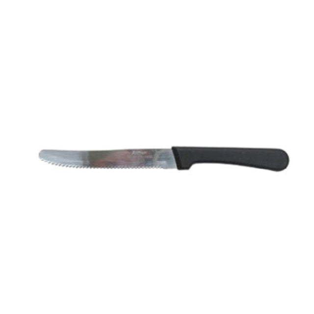 Admiral Craft MS-2000/B Black Steer Deluxe Steak Knife 4-5/8" Serrated Blade 8-3/4" OAL