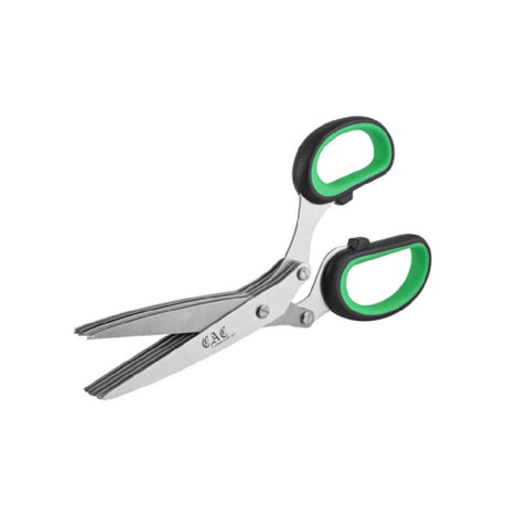 CAC China SHRH-5 Shears 4" (5)-Blade Herb With Polypropylene/TPR Handle Stainless Steel