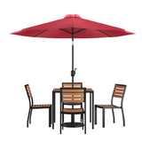 Flash Furniture XU-DG-810060364-UB19BRD-GG Patio Dining Table Set Includes (1) 35"W Square Table