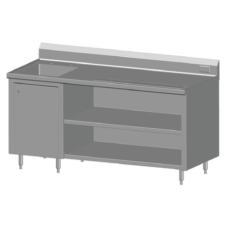 SPG BC-72L - Universal Stainless Beverage Counter, 72" Long, 30" Wide