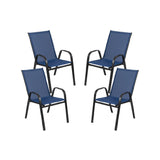 Flash Furniture 4-JJ-303C-NV-GG Brazos Series Stacking Patio Chair 350 Lb. Weight Capacity