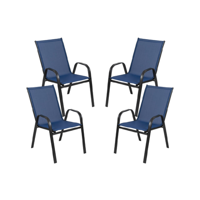 Flash Furniture 4-JJ-303C-NV-GG Brazos Series Stacking Patio Chair 350 Lb. Weight Capacity