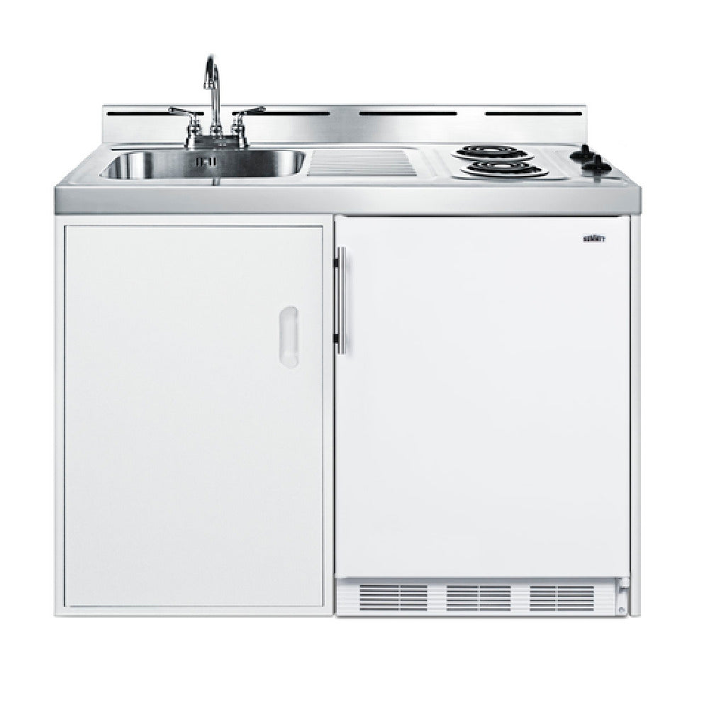 Summit C48ELPUMP All-in-one Kitchenette No Plumbing Required 6 Gallon Waste Container Included