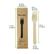 PacknWood 210CVB1W - Eco Fork, 6.2", Wrapped In Paper