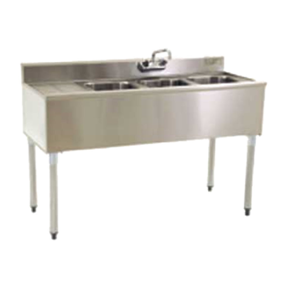 Eagle B4L-18-X 1800 Series Underbar Sink Unit Three Compartment 48"W X 20"D X 33-1/2"H