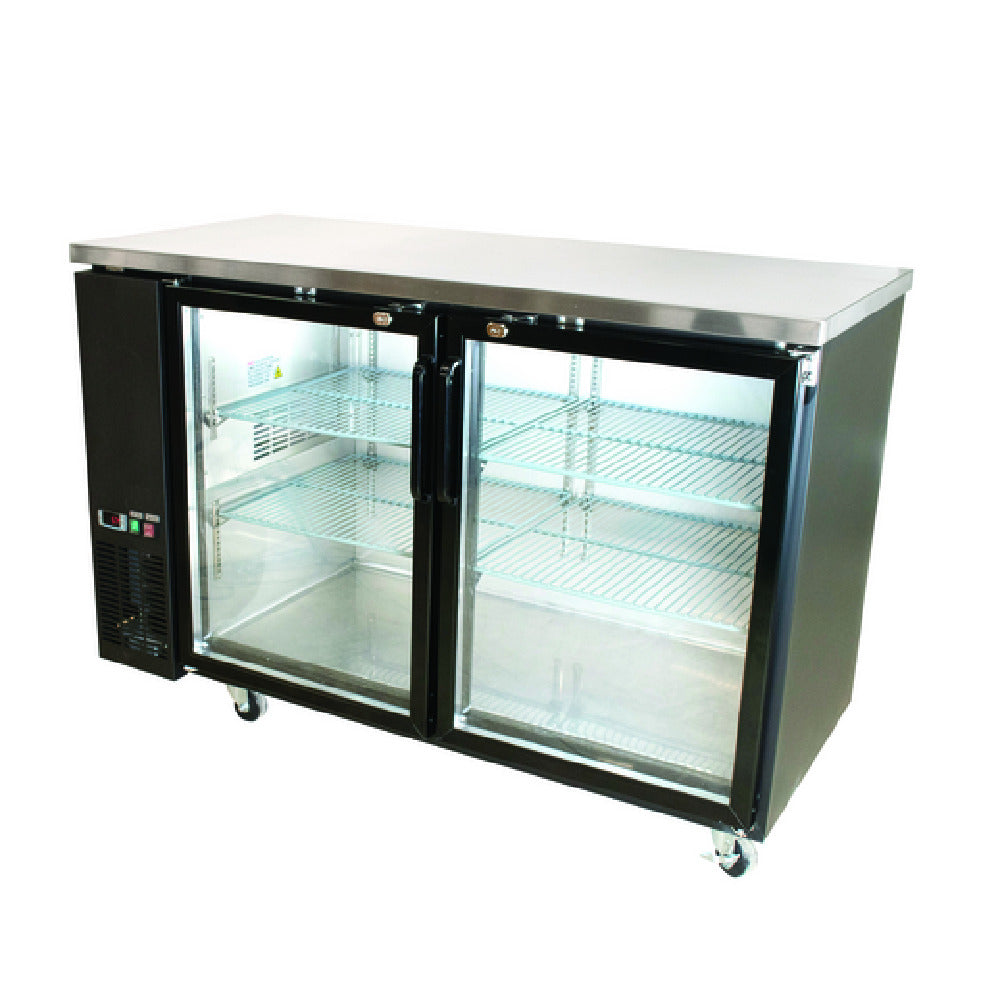 BK Resources BB-2G-48 Back Bar Refrigerator 48" Glass Door With LED (2) Doors