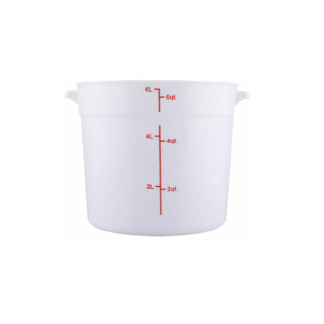 Hubert 29A-049 - Kratos® CenPro Round Food Storage Container, 6 Qt. Capacity, White