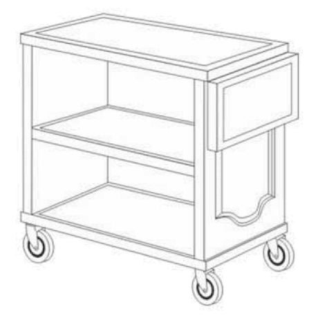 Forbes Industries 5562 Service Cart Solid Ends Solid Wood Raised Beveled Panels