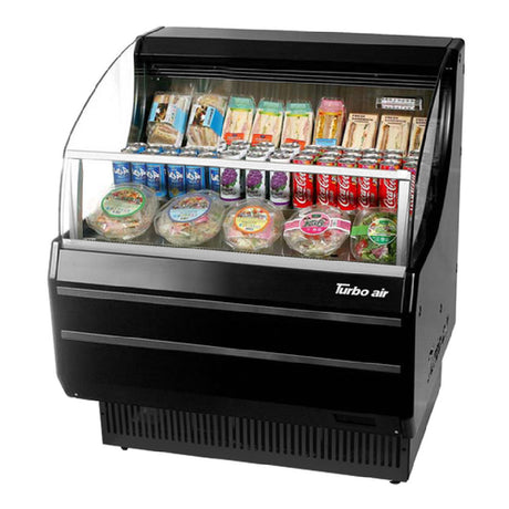 Turbo Air TOM-30SW(B)-N Horizontal Open Display Merchandiser Slim-line 4.7 Cu. Ft. Capacity