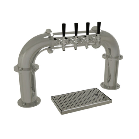 Glastender PP-4-MF Pipe Pass-Thru Draft Dispensing Tower Countertop (4) Stainless Steel Faucets (handles Not Included)