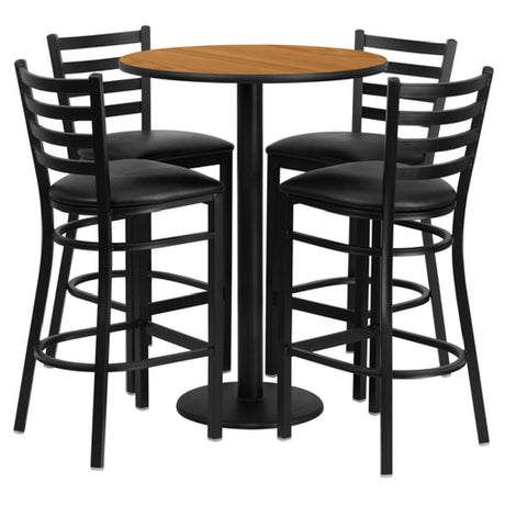 Flash Furniture RSRB1023-GG Table And Bar Stool Set Includes (1) 30" Dia. X 42"H Table